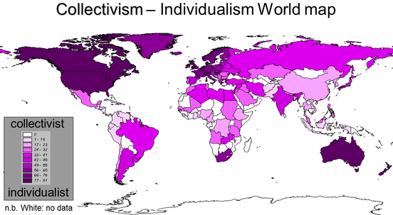 Heatmap of Collectivism vs. Individualism