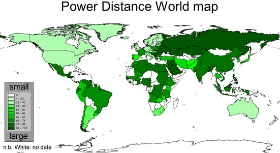 Heatmap of Power Distance